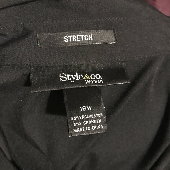 NWT Style & Co. Black Short Sleeve Blouse-16W - Picture 5 of 7